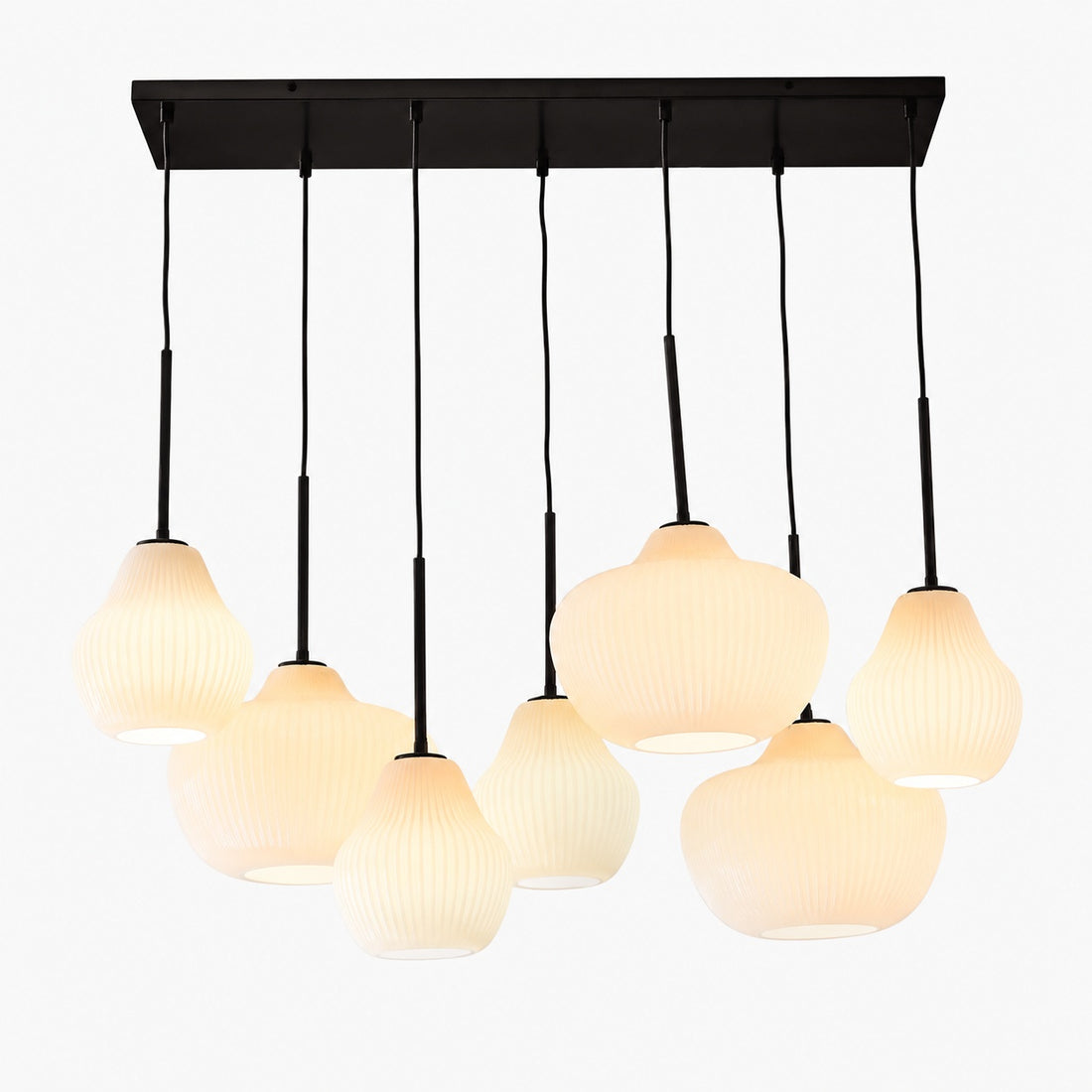 Rivrona Contemporary 7-Light Chandelier - Modern Glass Lighting for Dining Rooms