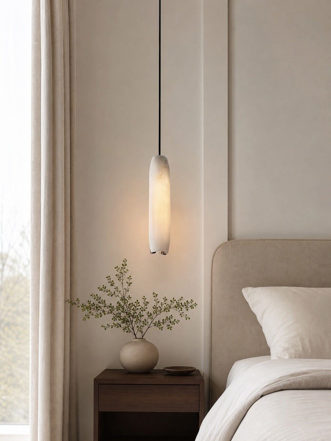 Alabaster Flute Pendant Light