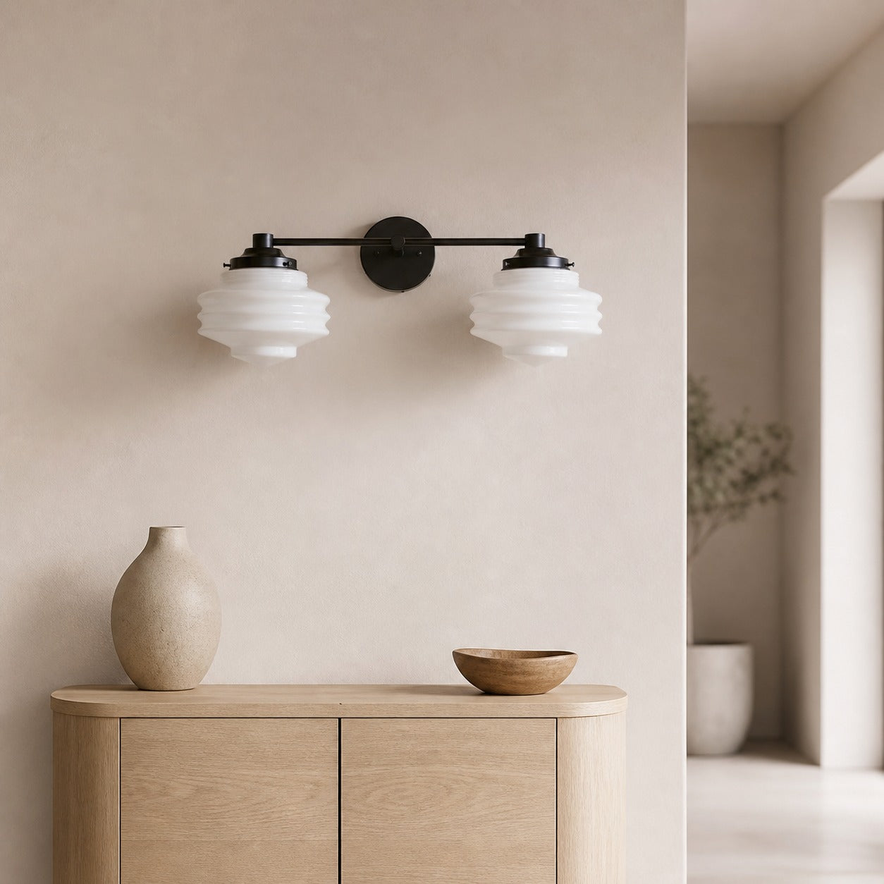 Geotower Glass Modern Wall Sconce - Glass Globe Light - Elegant Home Fixture