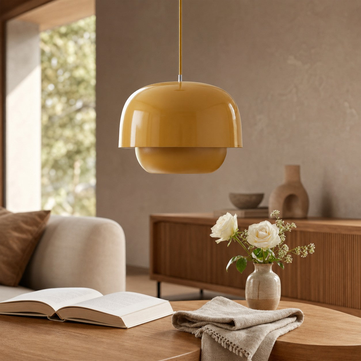 Clinco Retro-Modern Metal Pendant - Dual Shade Dome Light