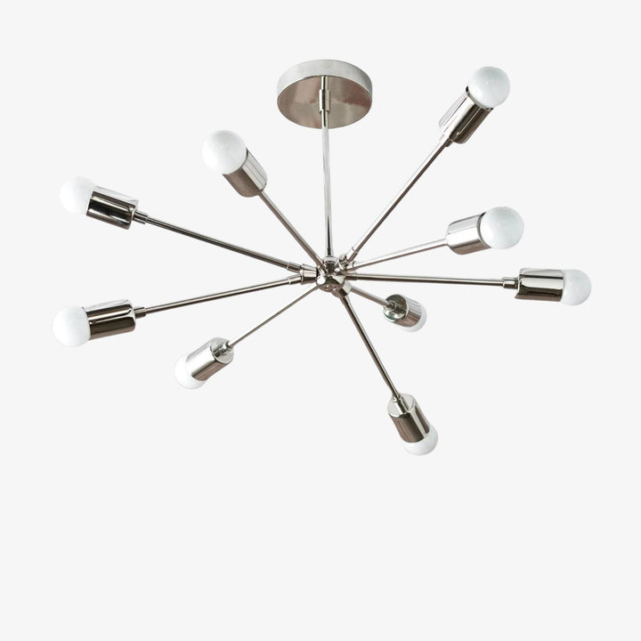 Mobilux Line Mid Century Sputnik Chandelier - Modern Brass Ceiling Light