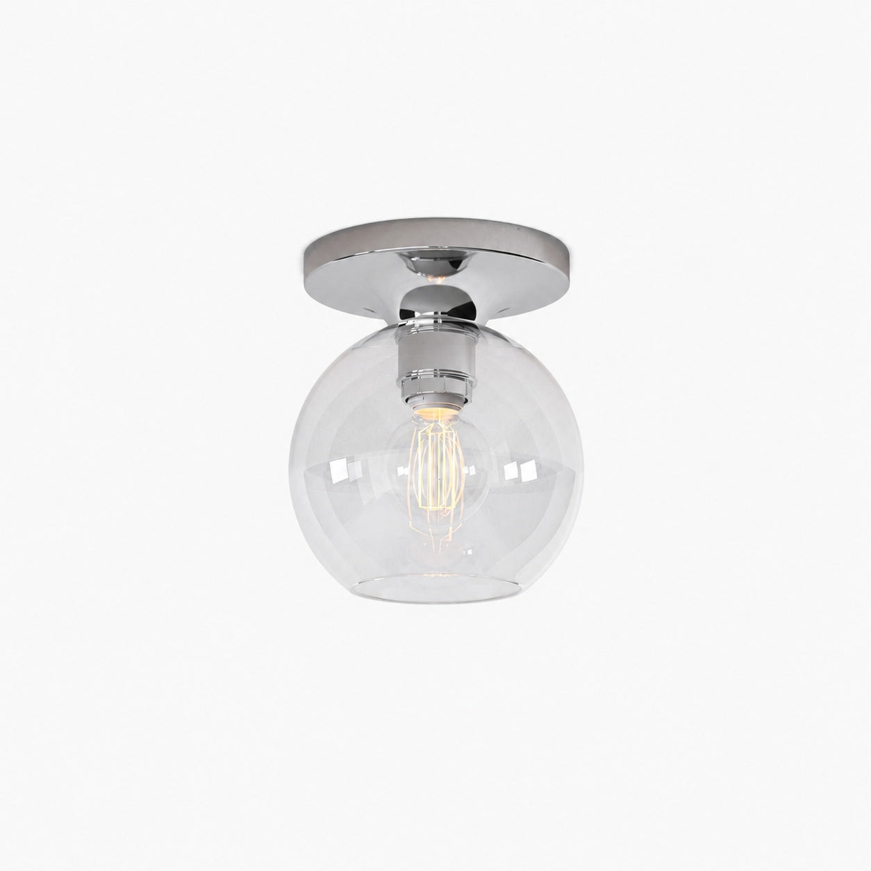 Selvion Modern Globe Pendant Light - Damp-Rated Bathroom Lighting - Luxe Glass Shade