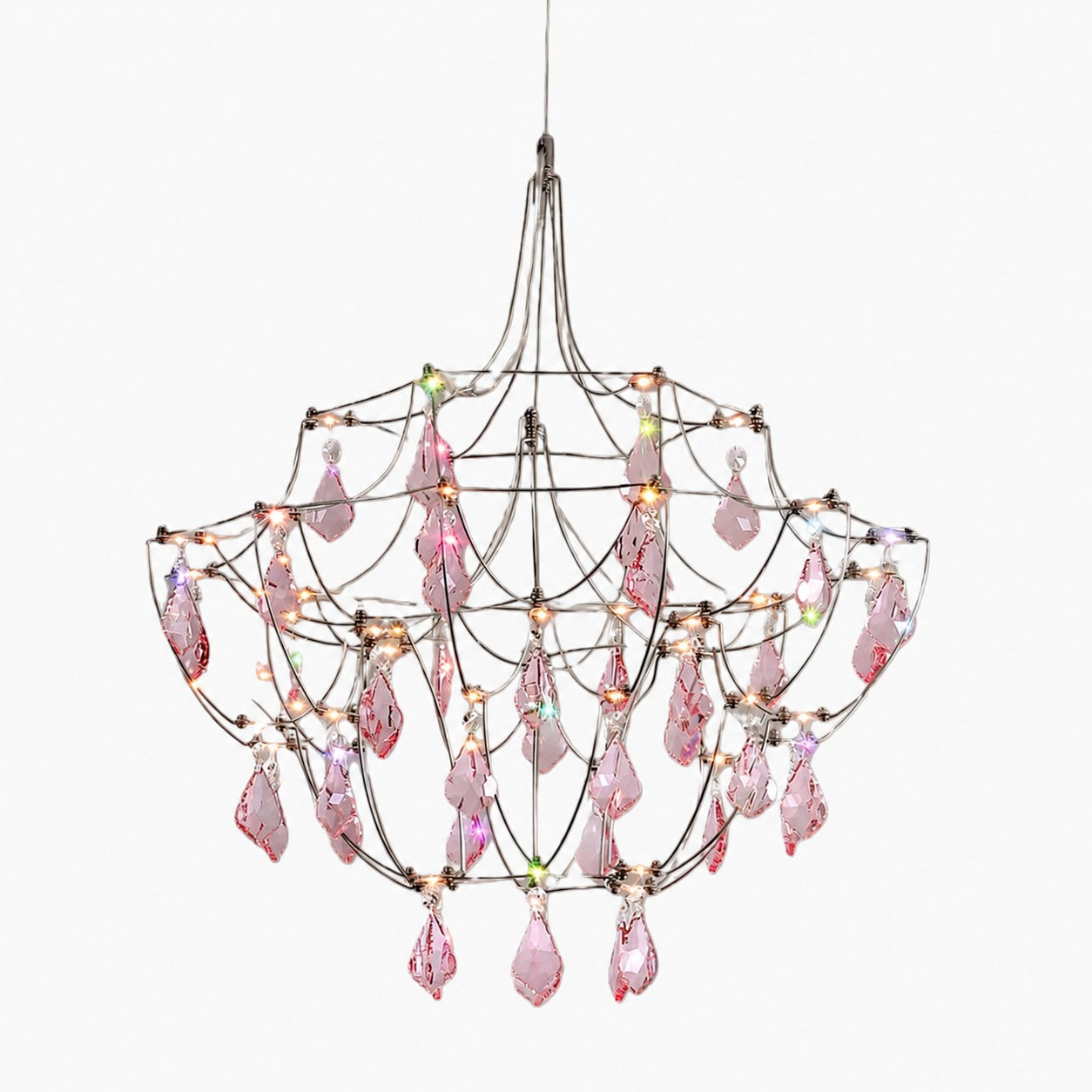 Crynora French Crystal Chandelier - Romantic Firefly Design in Luxe Style for Dining Room or Bedroom