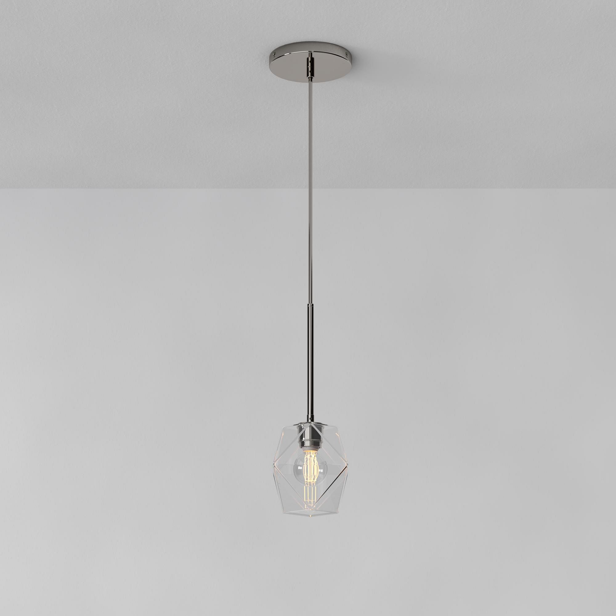 Talvior Faceted Pendant Light – Adjustable Glass Light Fixture