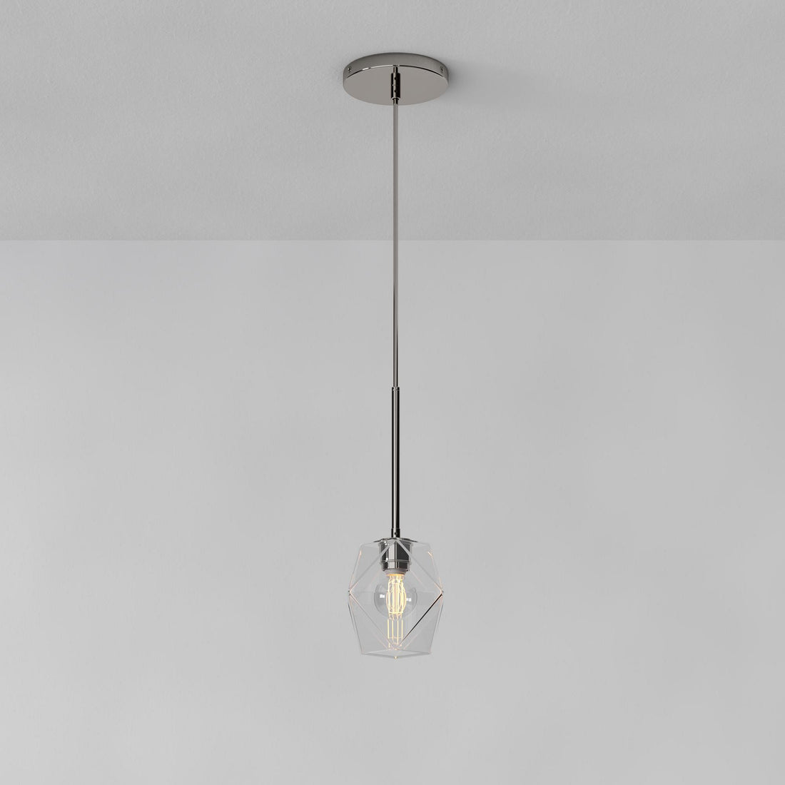 Talvior Faceted Pendant Light – Adjustable Glass Light Fixture