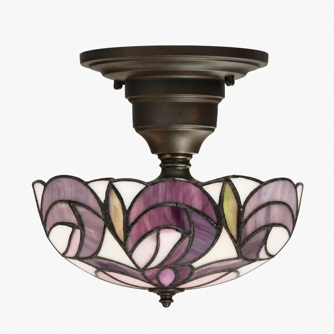 TF Hutchinson Tiffany Ceiling Light with Mackintosh Rose for Living and Dining Rooms