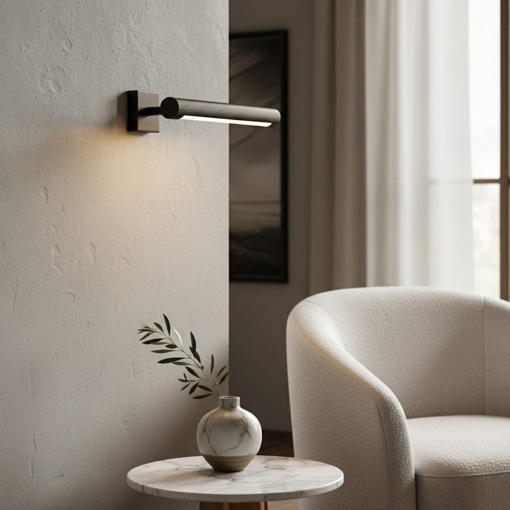 Zorv Sleek Picture Light – Ribbed Metal Frame Wall Light for Art or Photo Display