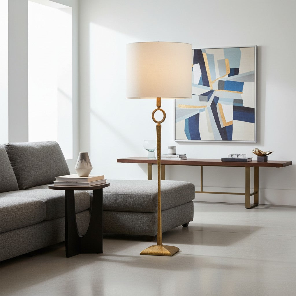 Trova Wrought Iron Floor Lamp - Single-Pole Design for Bedroom and Office Lighting