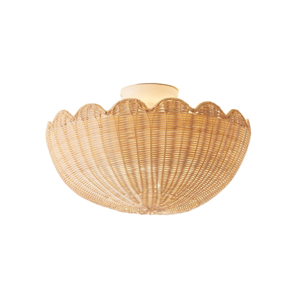Olvara Rattan Bubble Flush Mount - Chic Ceiling Lamp for Home
