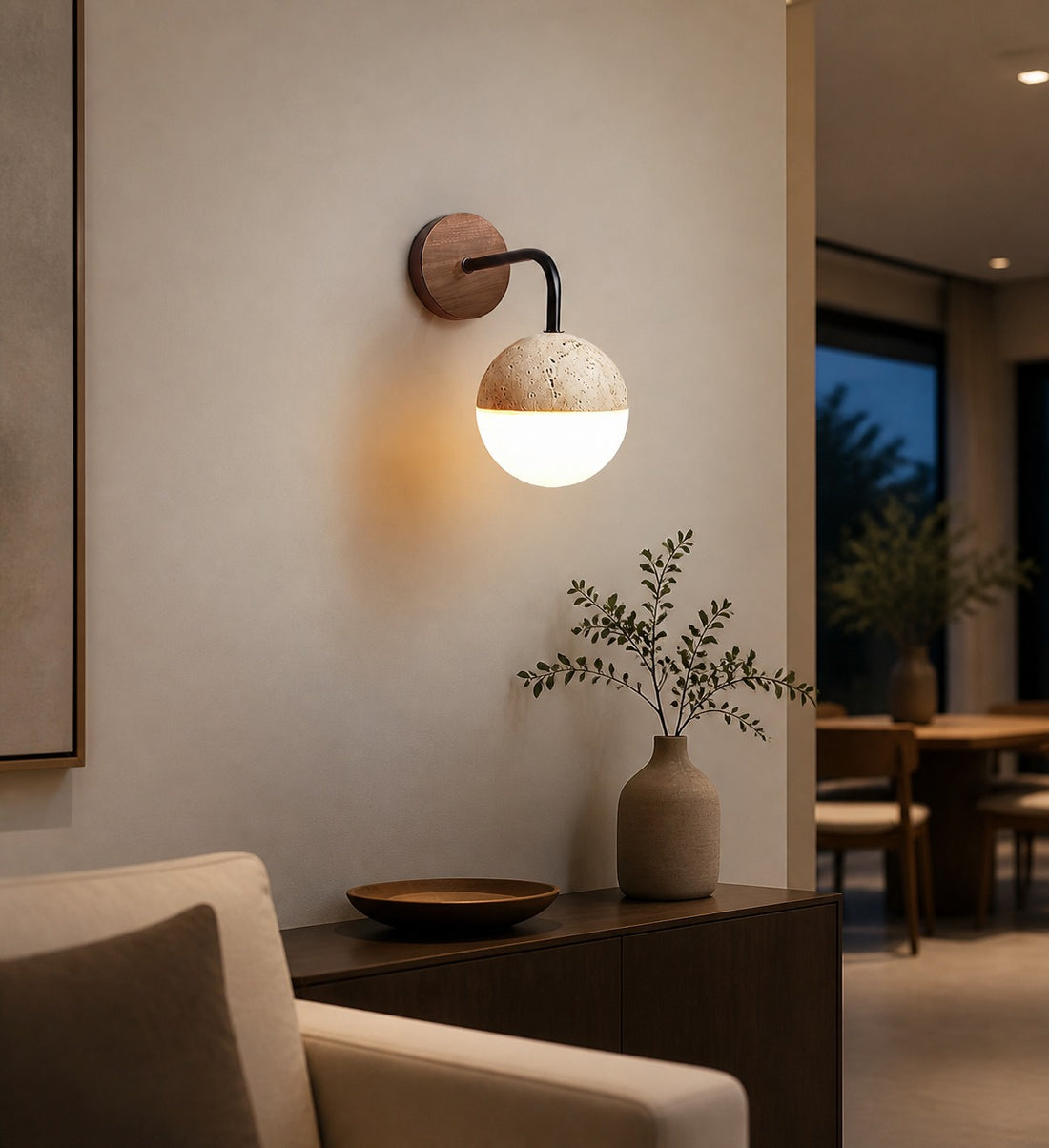 Tia Travertine Wall Lamp
