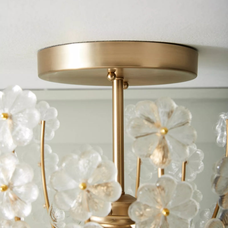 Petala Artistic Metal Semi Flush Ceiling Lamp – Statement Glass Fixture for Home Interiors