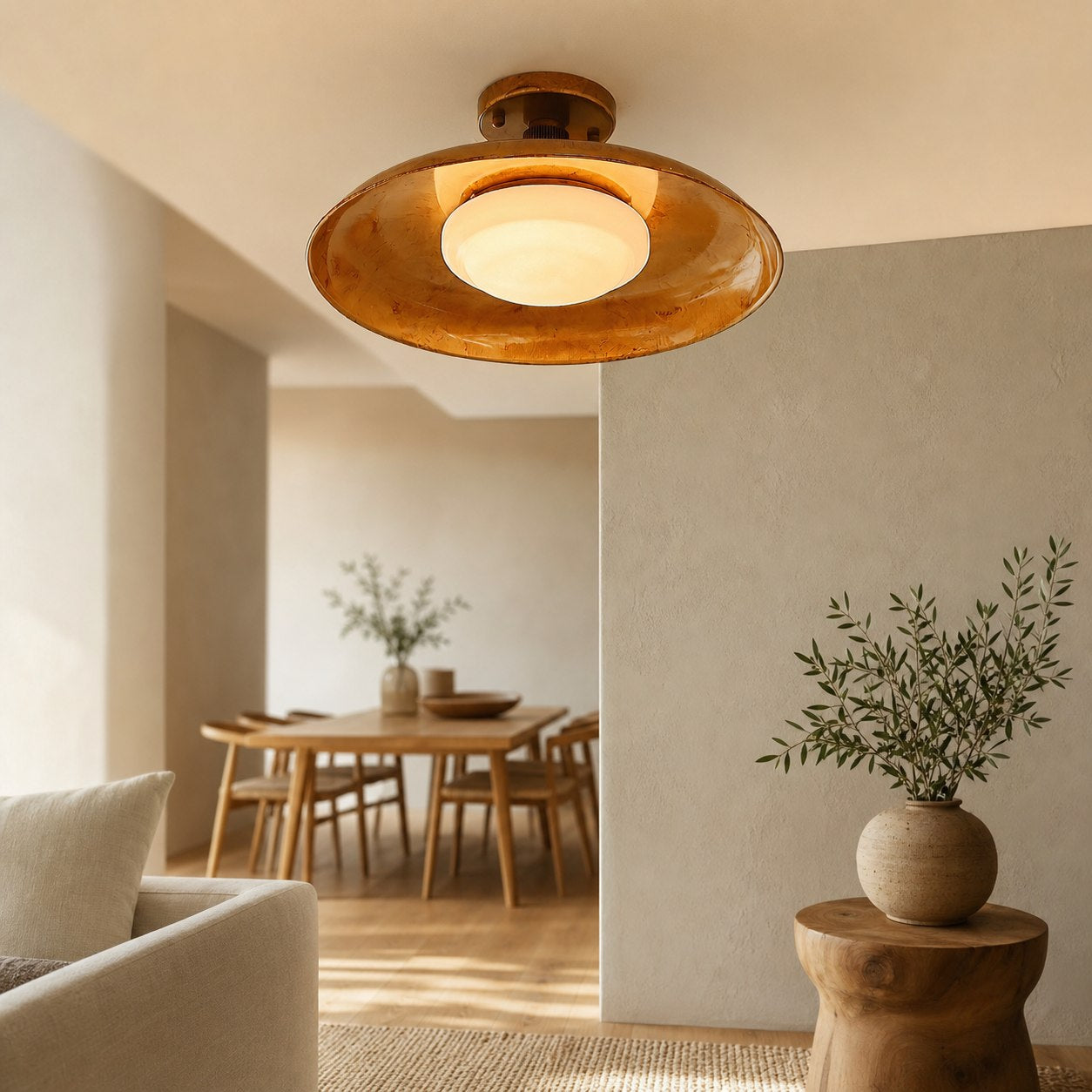 Pot-Lid Style Flat-Panel Ceiling Light