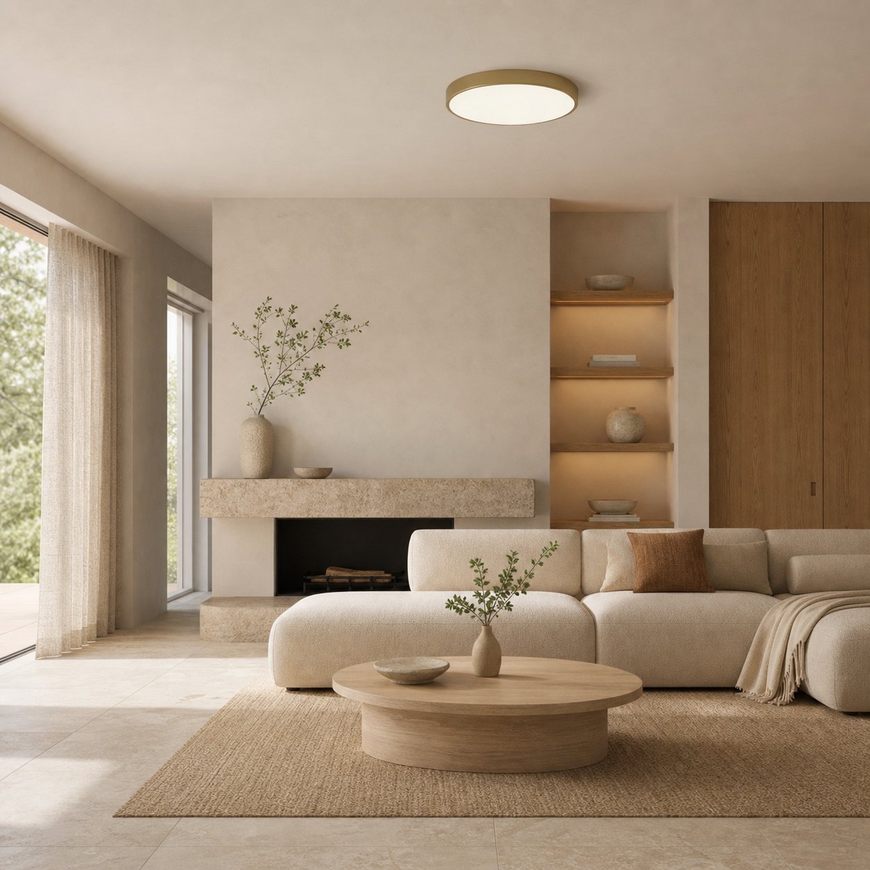 Rondi Minimalist Round LED Ceiling Light - Circular Iron Design for Living Room and Bedroom