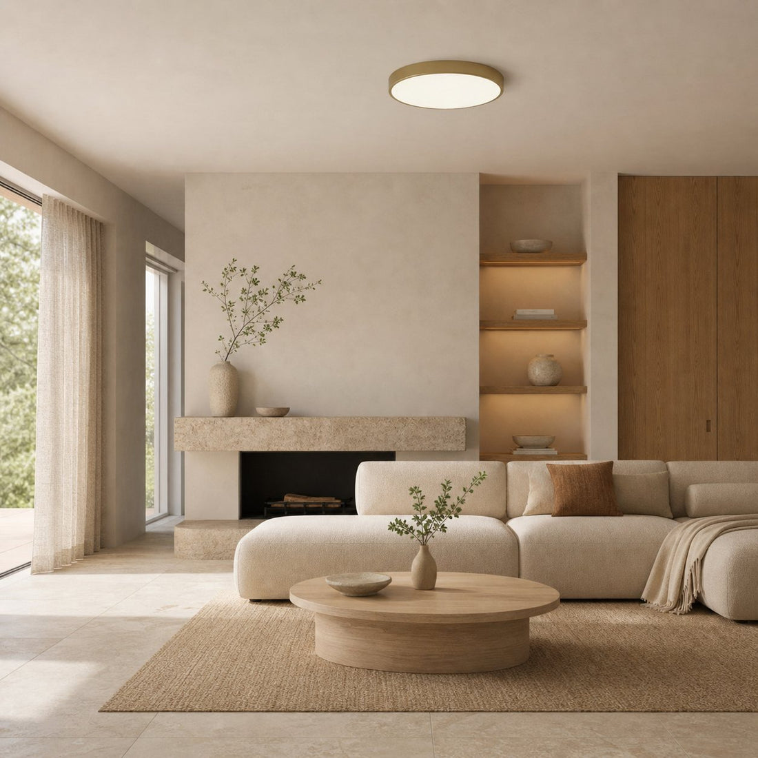 Rondi Minimalist Round LED Ceiling Light - Circular Iron Design for Living Room and Bedroom