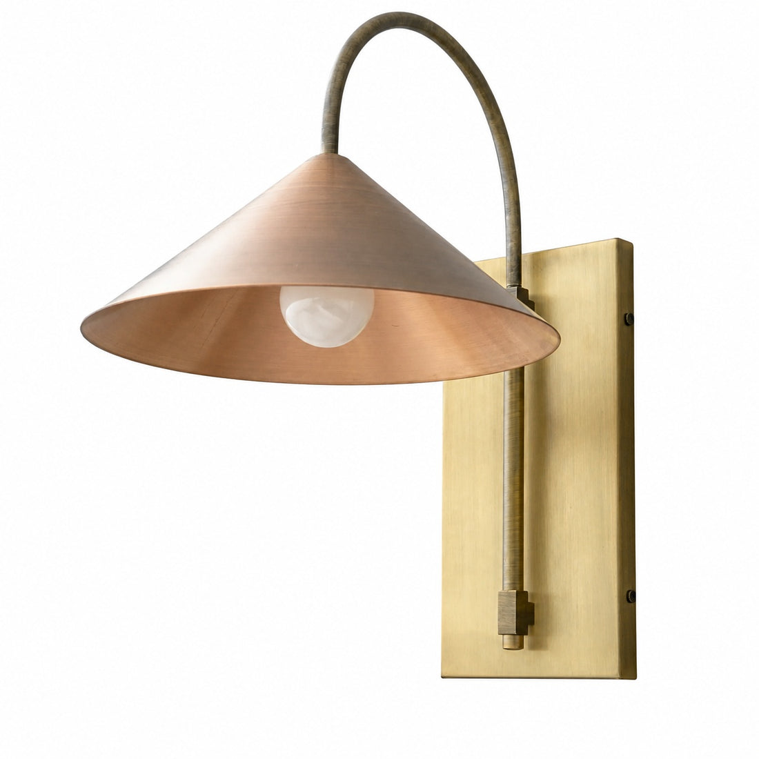 Conique Metal Minimalist Wall Sconce - Sculptural Brass Arch Light for Modern Interiors