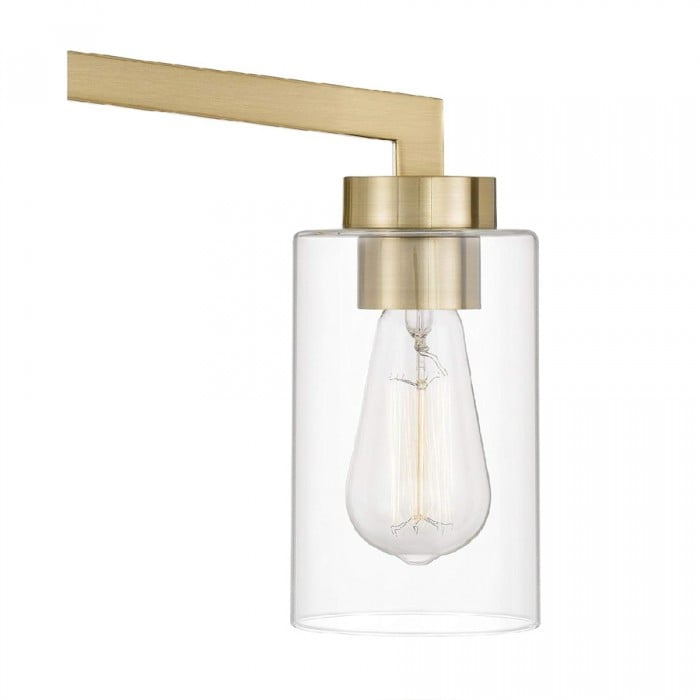 Brassiq Industrial Glass Cylinder Wall Lamp - Vintage Style Bathroom Vanity Light