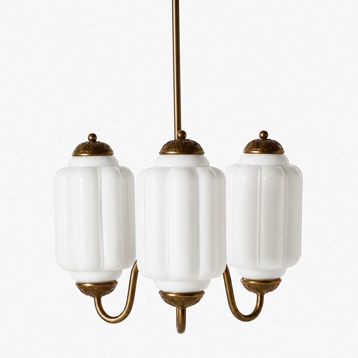 Eloise Vintage Glass Chandelier - Milk Glass Home Accent