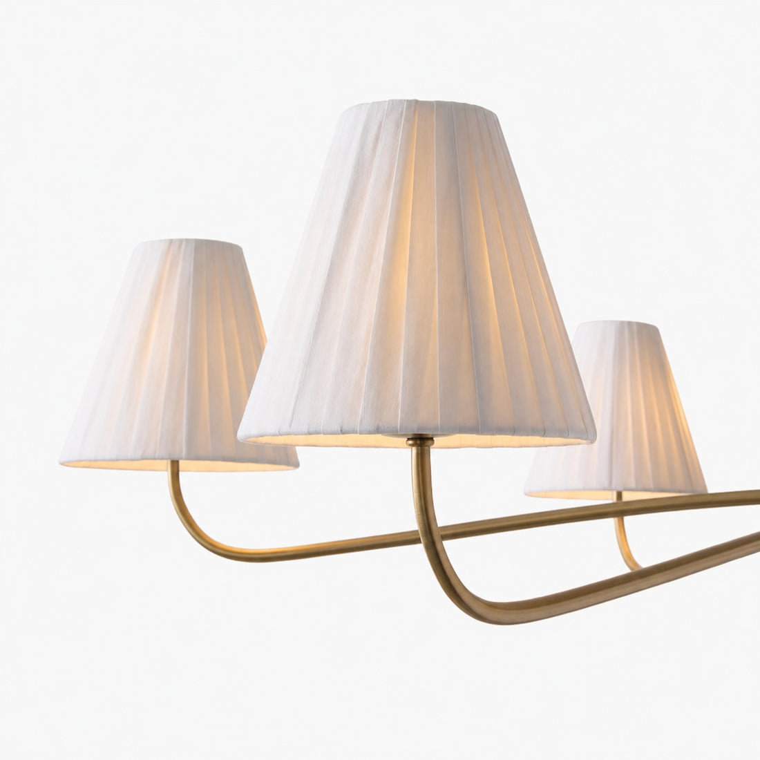 Fibura Metal Modern Linen Shade Linear Chandelier - Clean Lines
