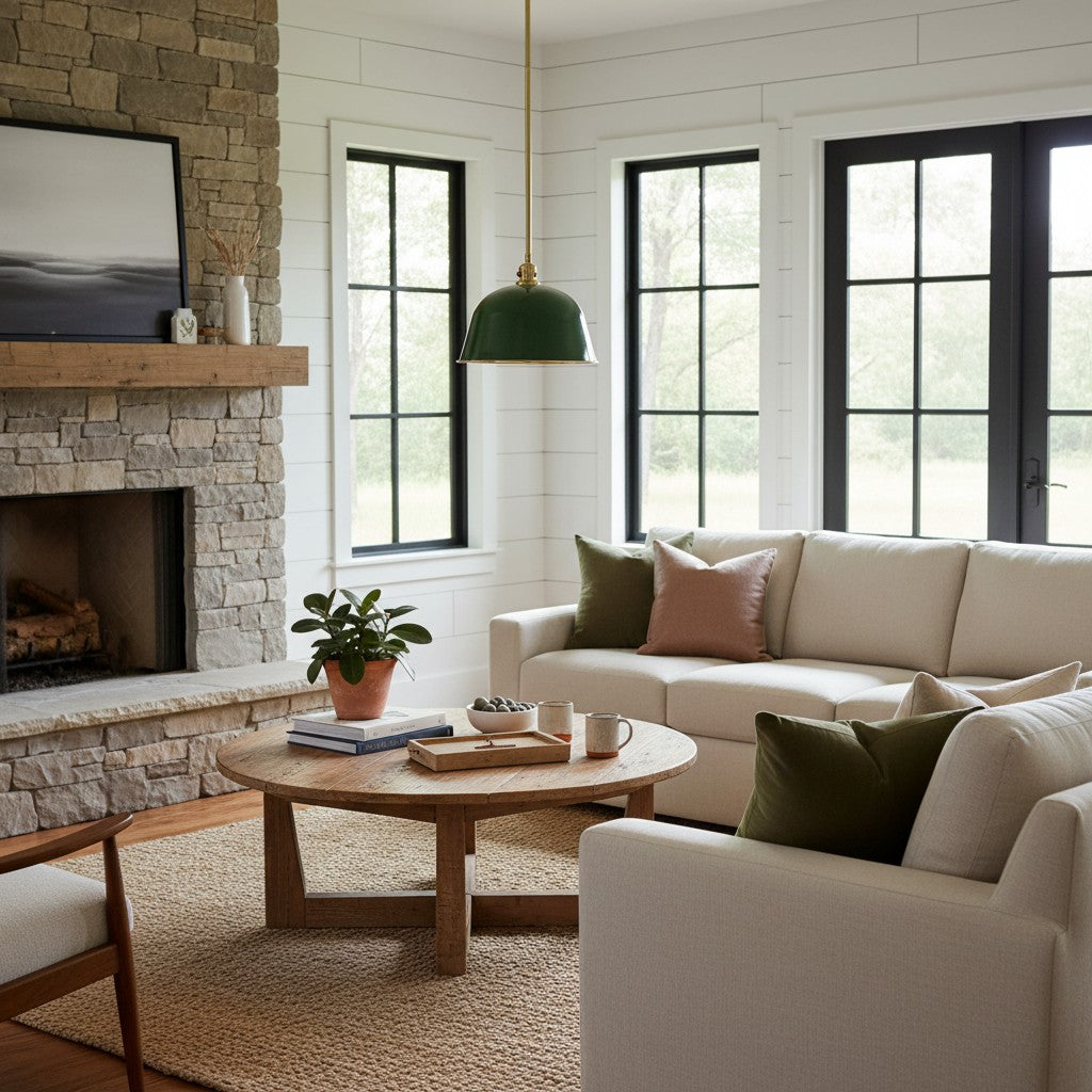 Forvara Classic Bell Pendant Light Industrial Pole Pendant Fixture for Dining Room