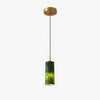 One head green jade cylinder pendant lamp with 2.36 inch / 6 cm shade