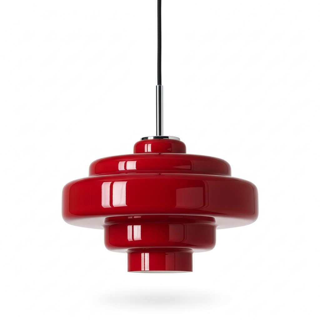 Koloro Elegant Retro Glass Pendant Light – Adjustable Length for Living Room & Hallway