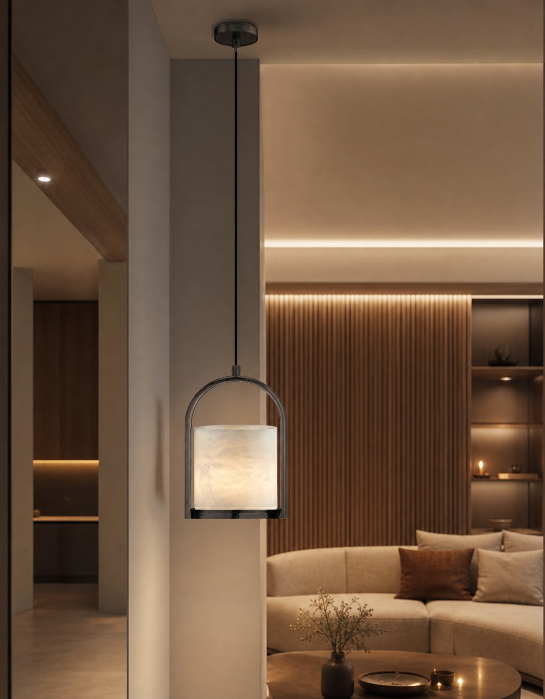 Cortland Alabaster Pendant Light