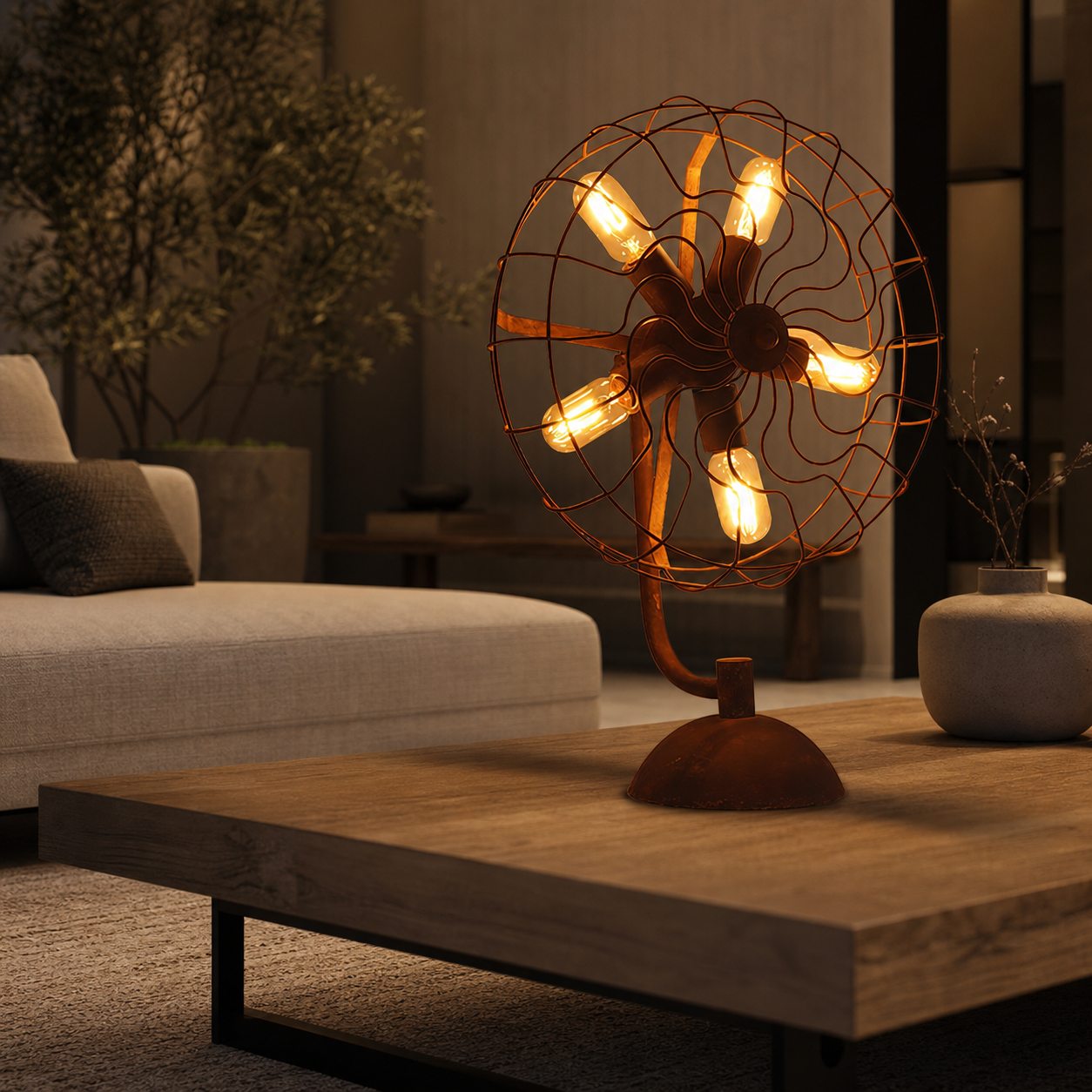 Old Style Fan Table Lamp