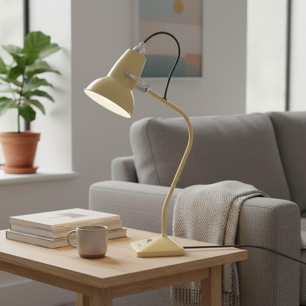 Original 1227 Vintage Style Compact Table Lamp with Metal Base for Home Accent