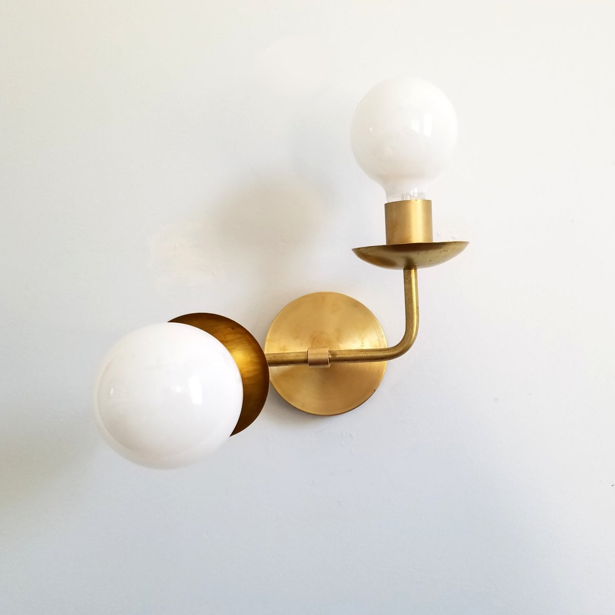Asymmetric Wall Sconce - Brass & Chrome Modern Lighting Accent