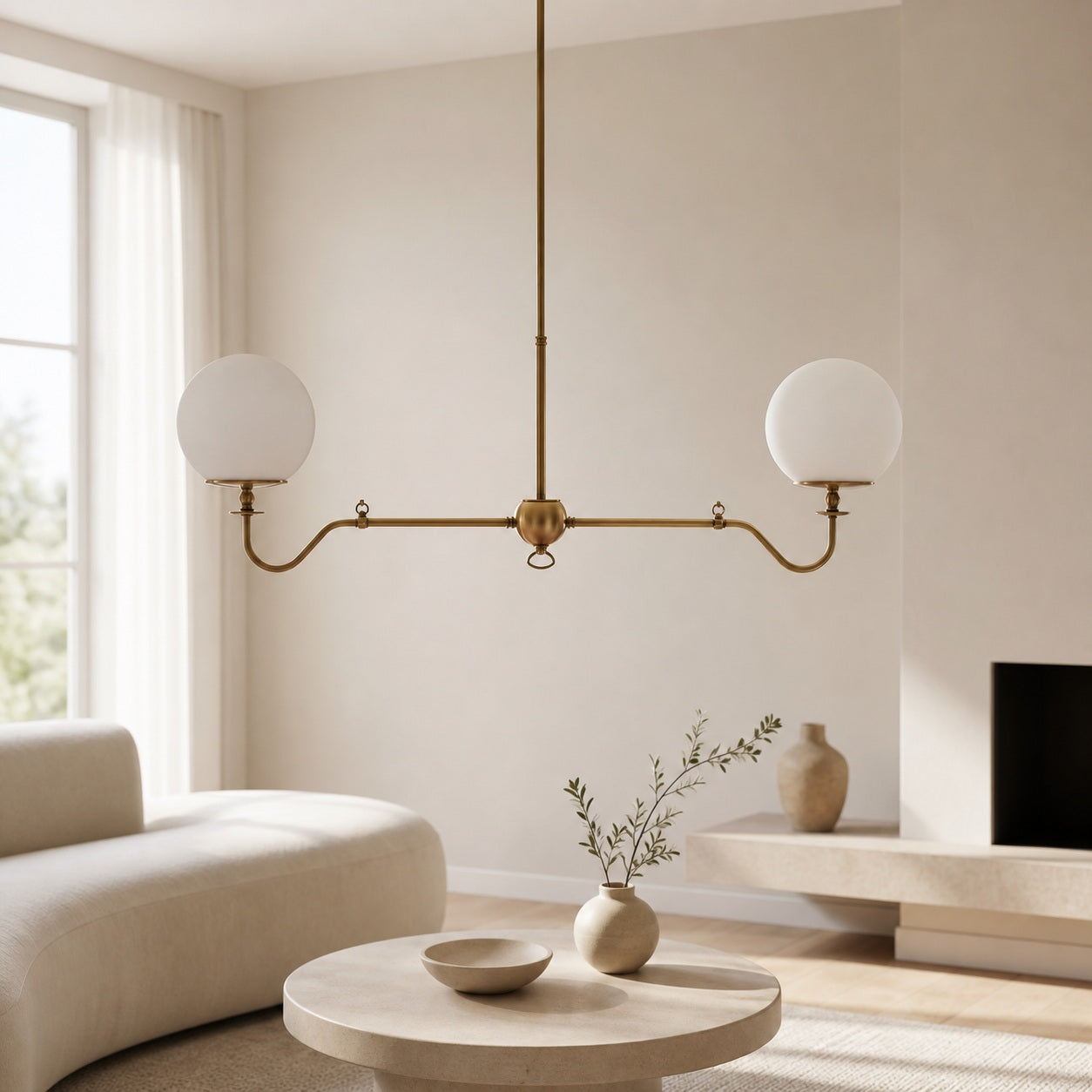 Glorica Glass Brass Chandelier Lighting - Contemporary Glass Multi-Light Hanging Fixture