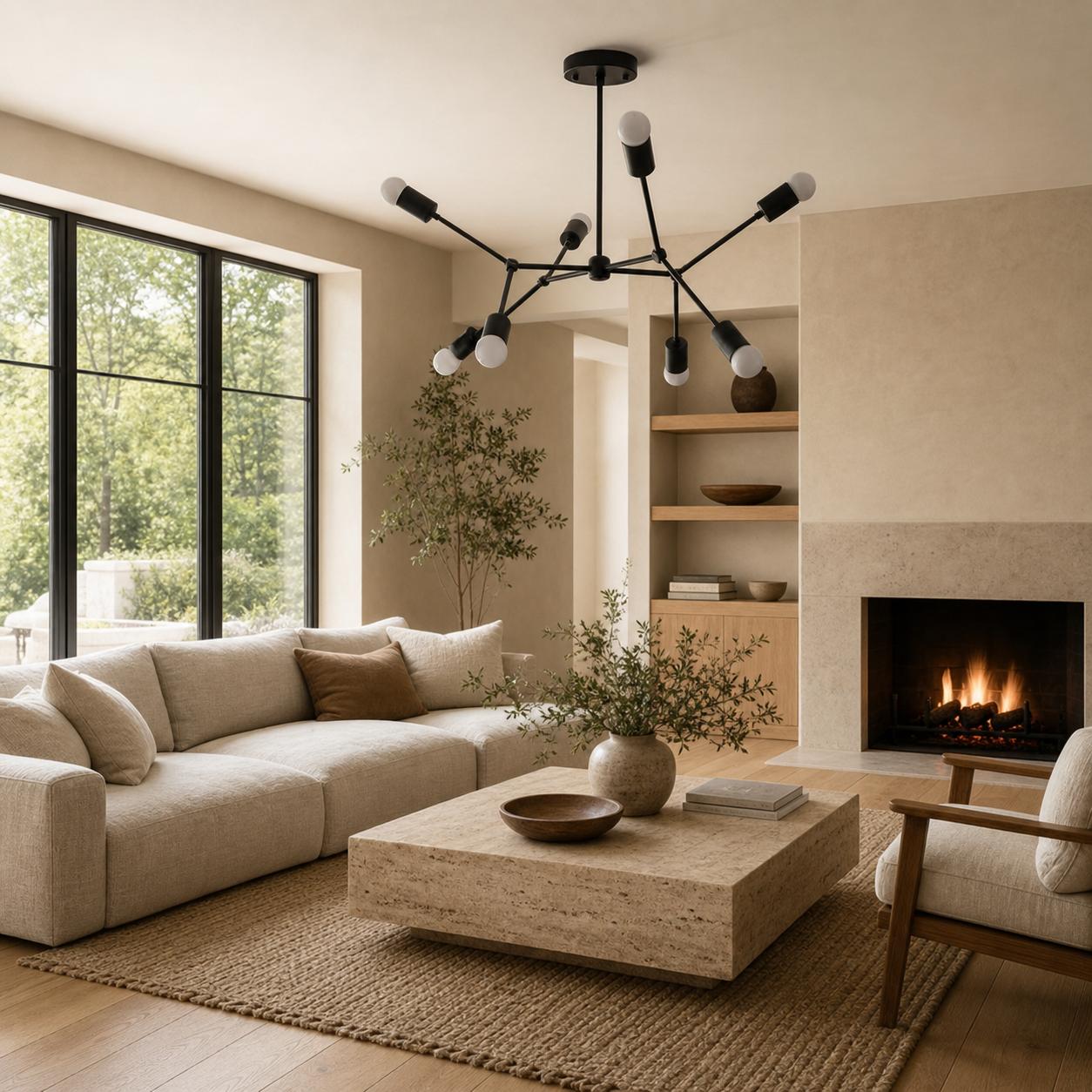 Mobilux Line Mobilux Line Modern Geometric Chandelier - Brass Ceiling Light Fixture