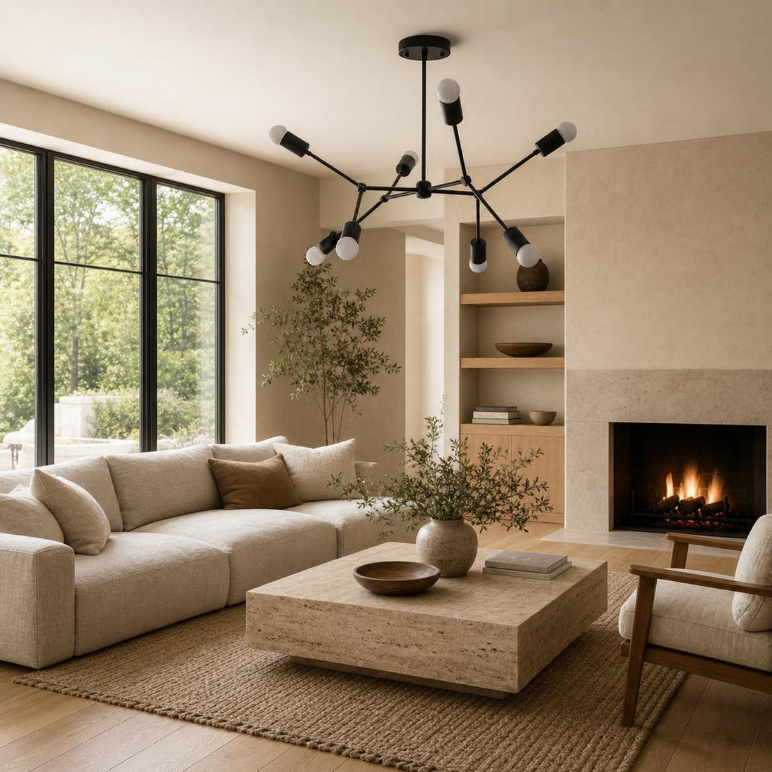 Mobilux Line Mobilux Line Modern Geometric Chandelier - Brass Ceiling Light Fixture