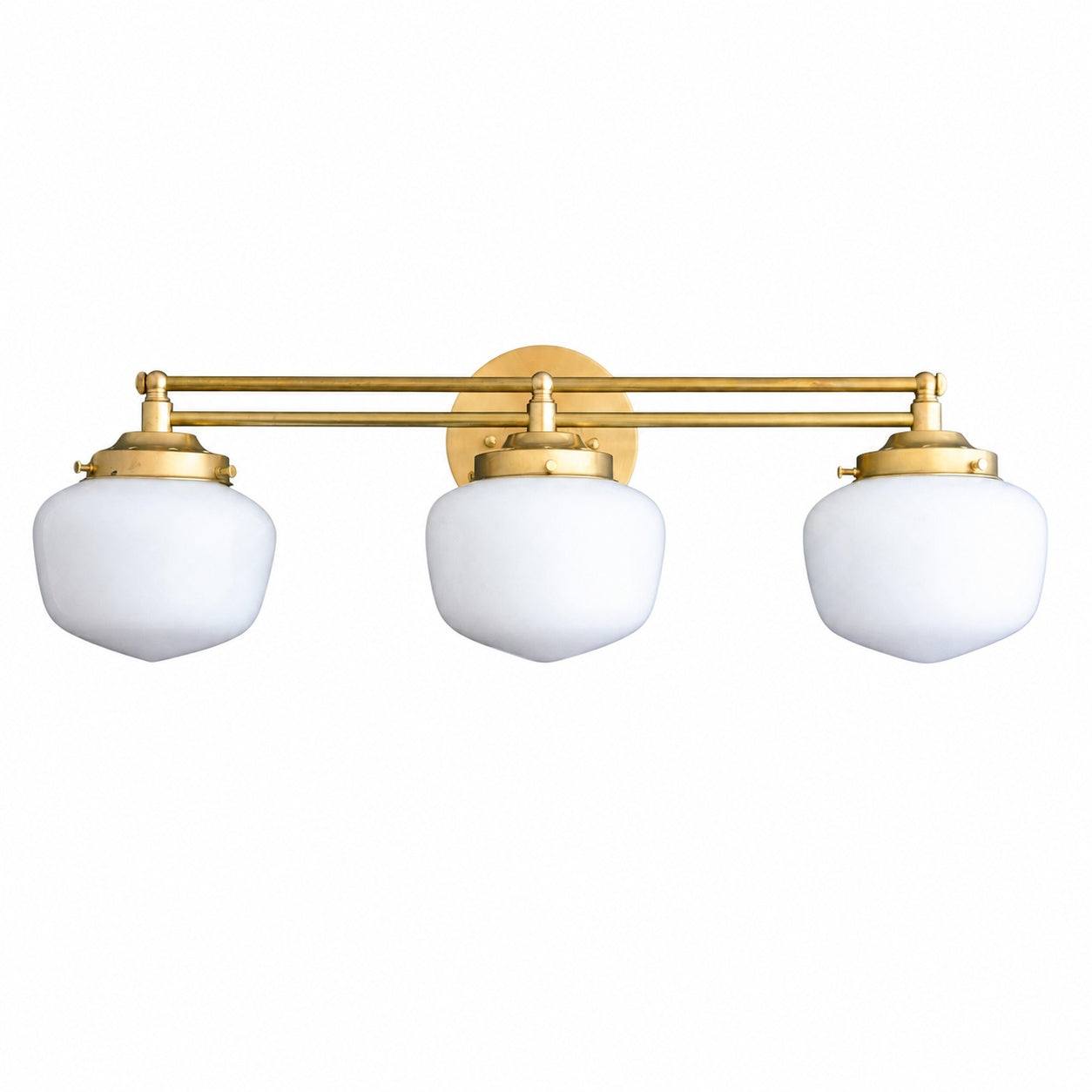 Opalume Glass Art Deco Vanity Light - Bathroom Wall Sconce with White Glass Shades
