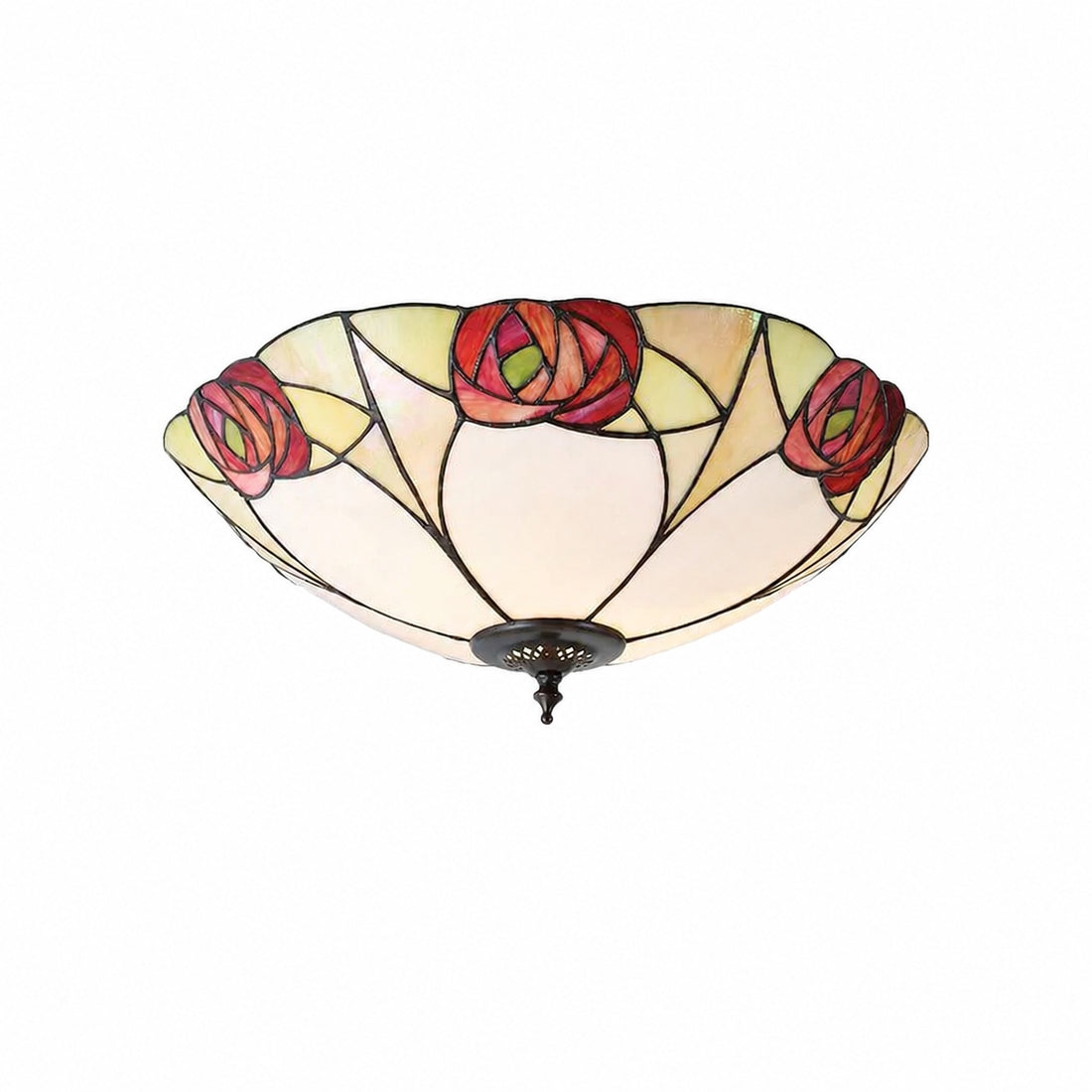TF Ingram Handcrafted Stained Glass Ceiling Lamp – Vintage Art Deco Tiffany Light for Dining Room