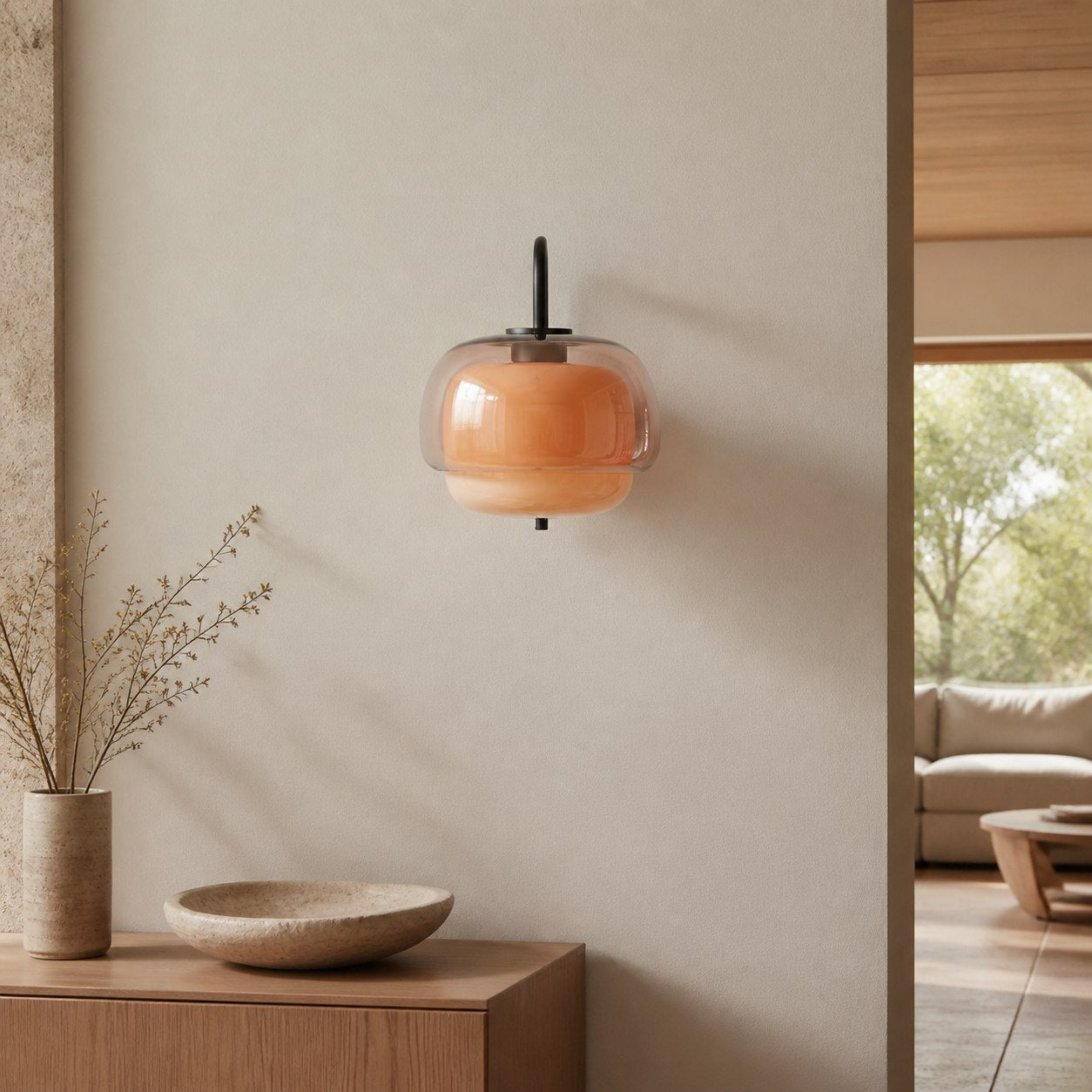 Clinco Colored Modern Vintage Glass Wall Lamp - Soft Mushroom Glow