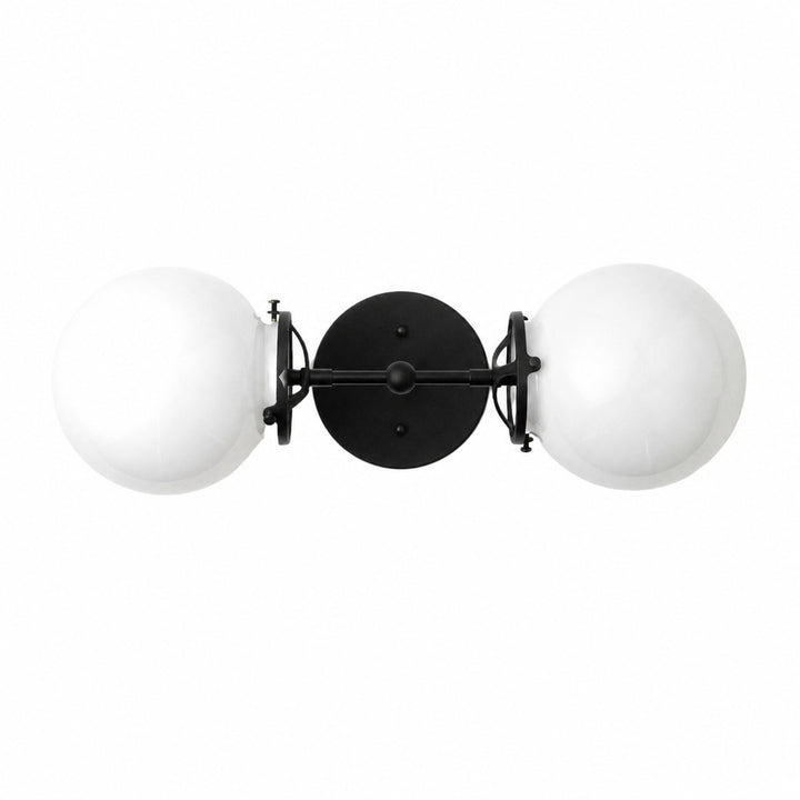 Lumio Globe Art Deco Vanity Light -  Opal Globe Bathroom Sconce