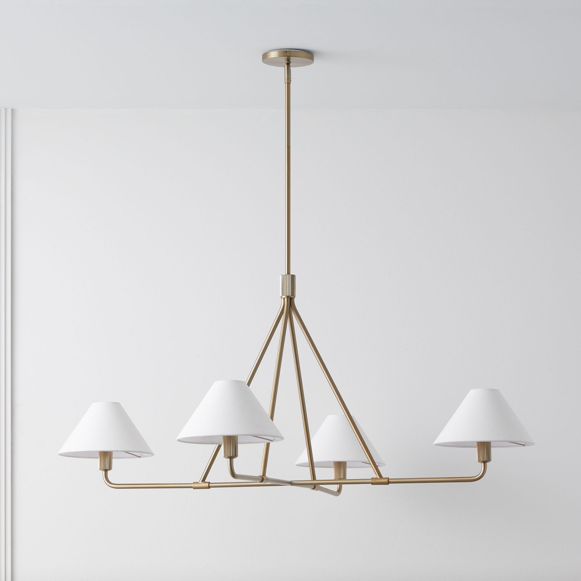 Diora Pendant Light -  Modern Metal Fixture with Linen Shades