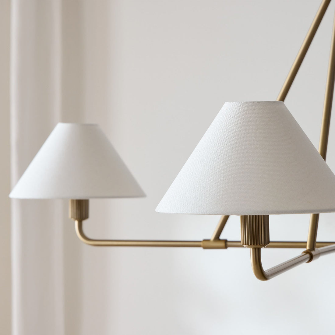 Diora Pendant Light -  Modern Metal Fixture with Linen Shades
