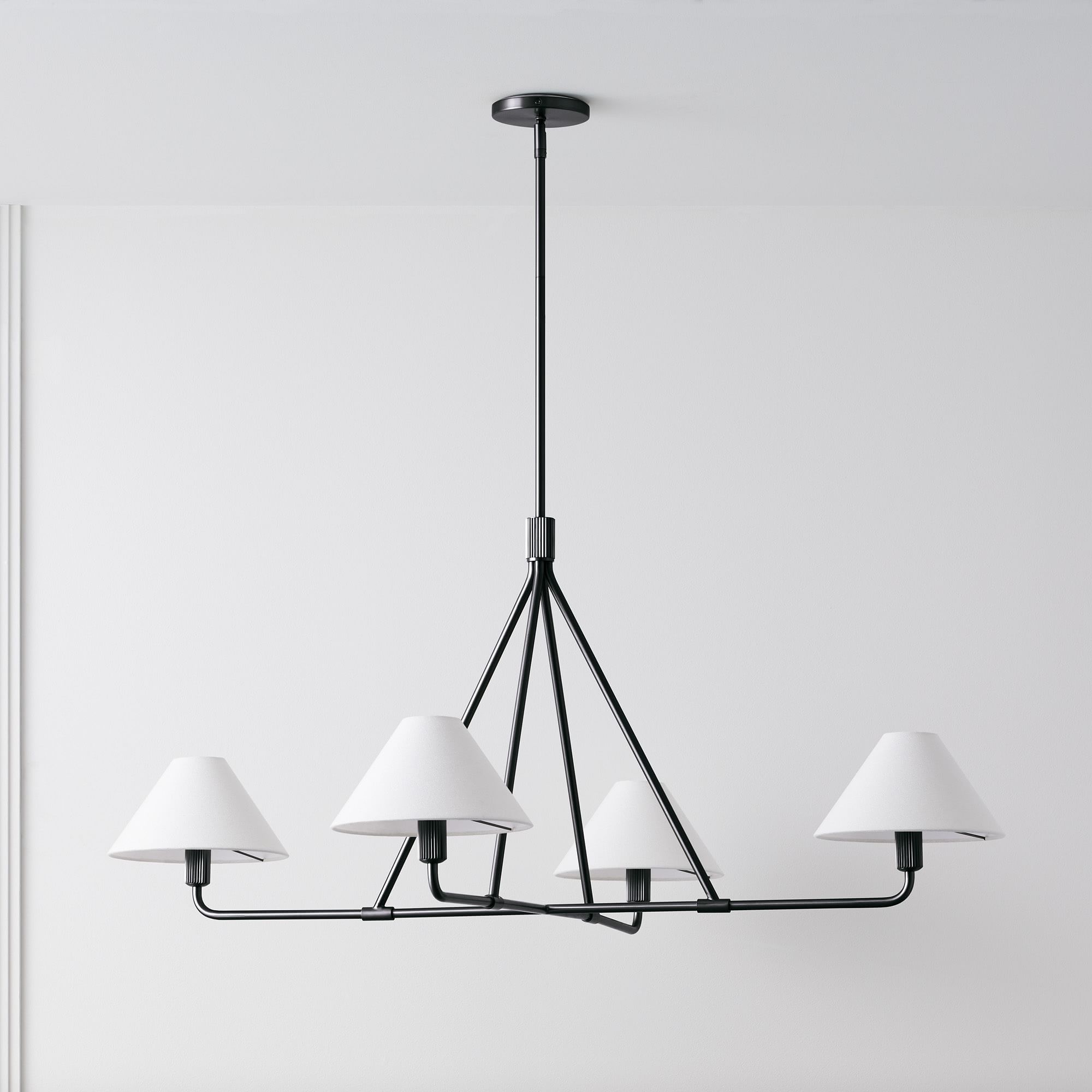 Diora Pendant Light -  Modern Metal Fixture with Linen Shades