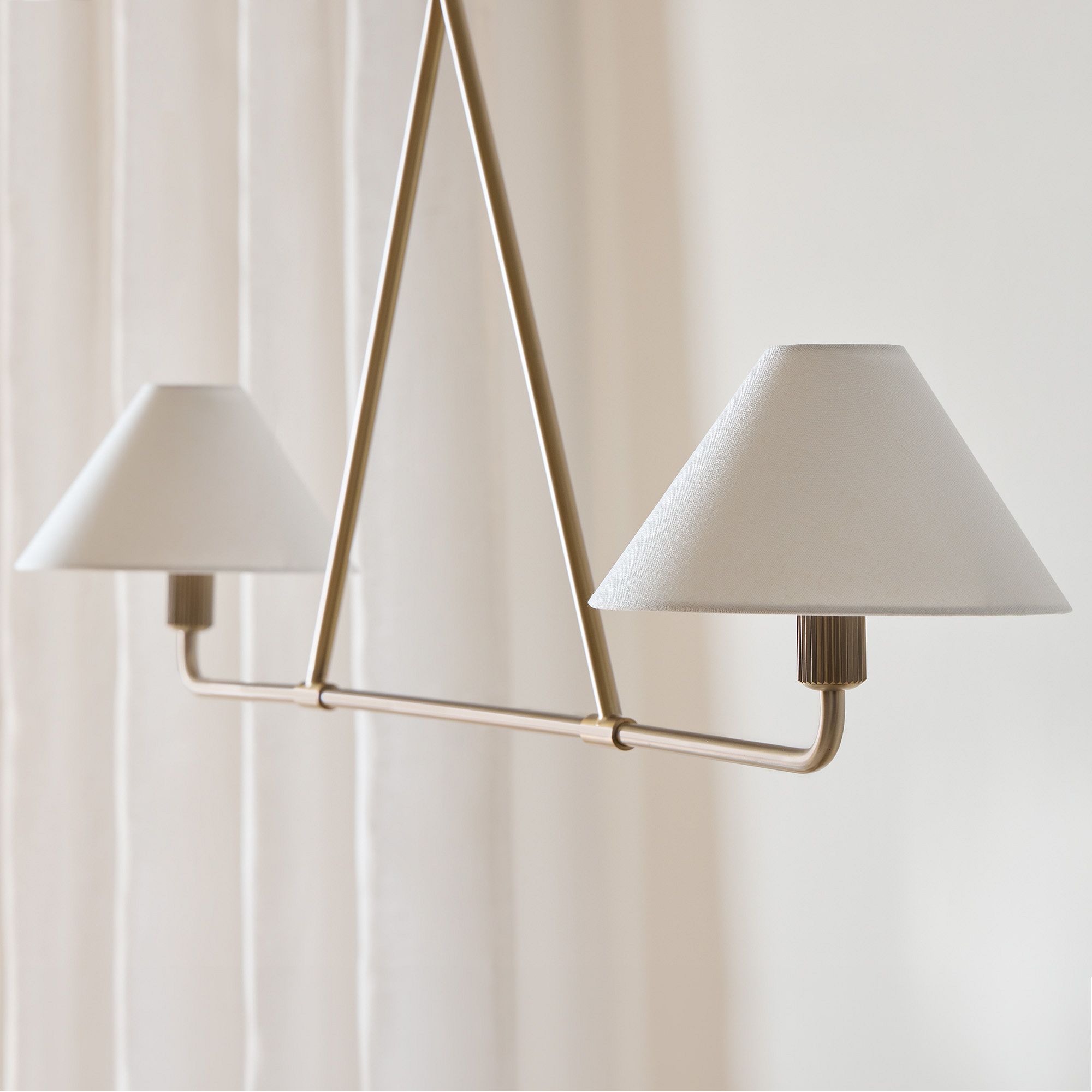 Diora Pendant Light -  Modern Metal Fixture with Linen Shades