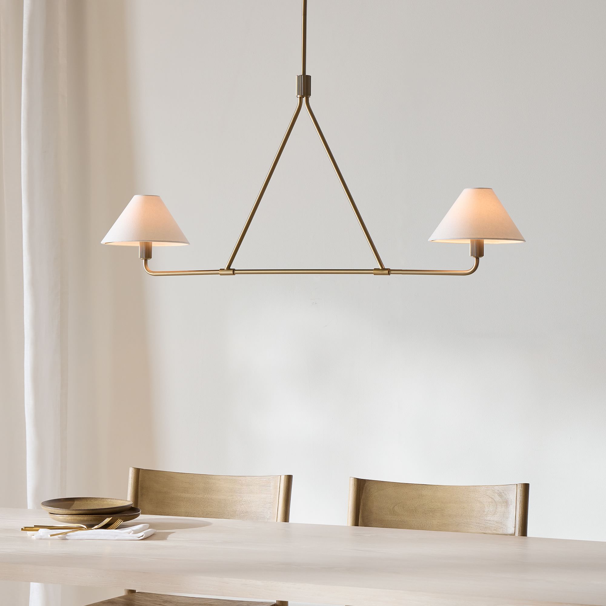 Diora Pendant Light -  Modern Metal Fixture with Linen Shades
