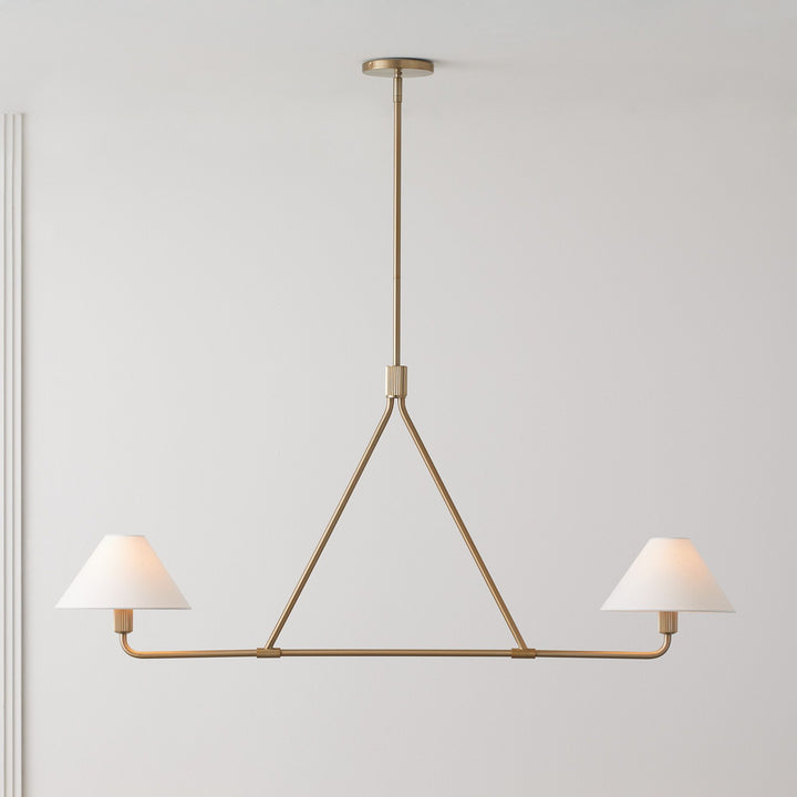 Diora Pendant Light -  Modern Metal Fixture with Linen Shades