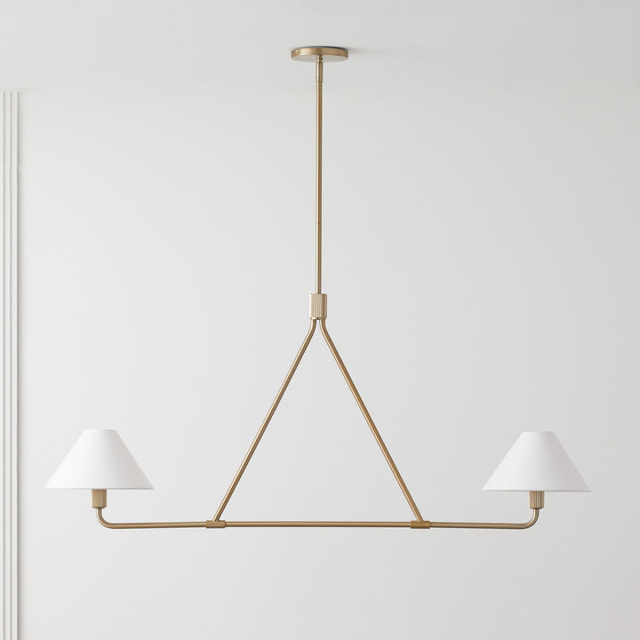 Diora Pendant Light -  Modern Metal Fixture with Linen Shades