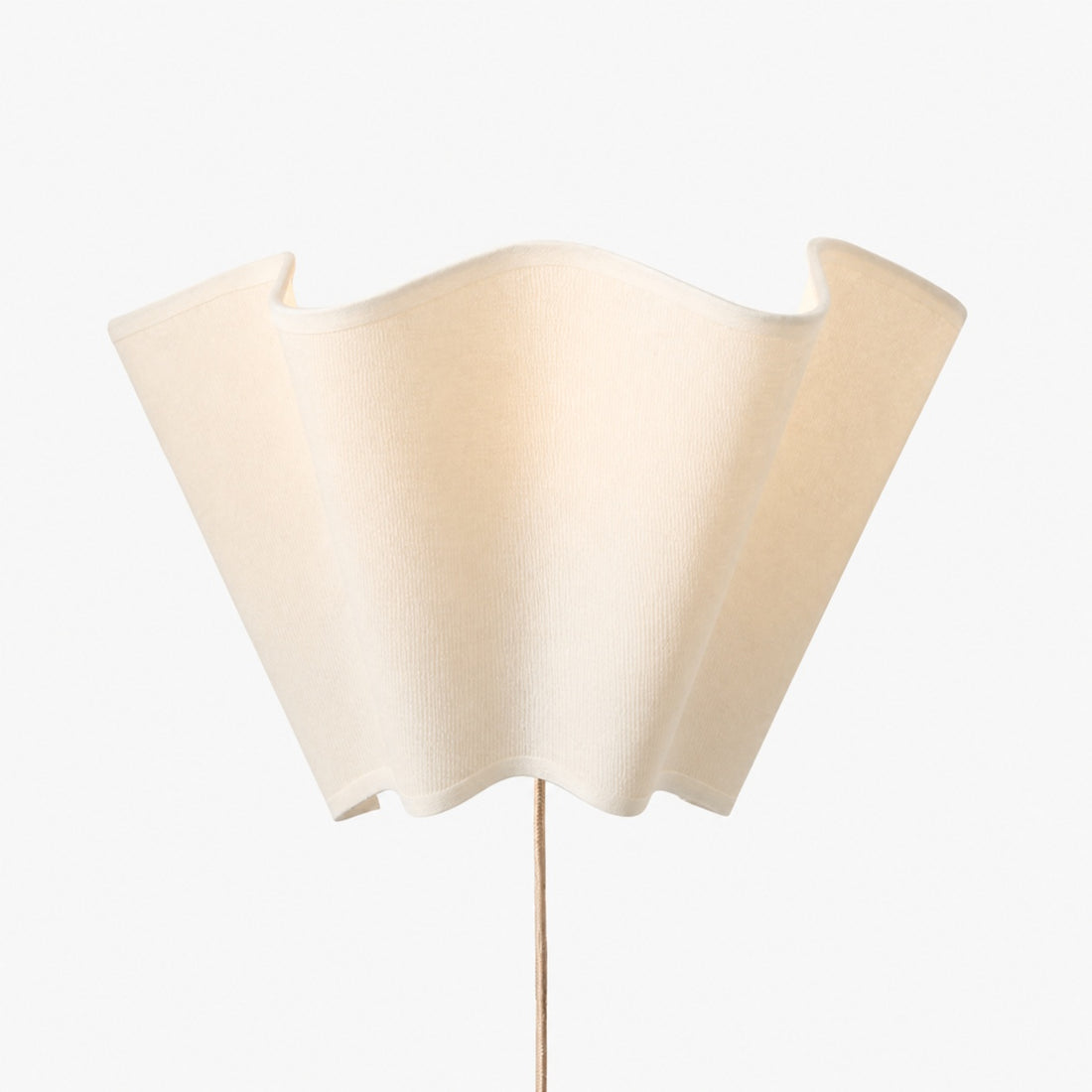 Oslan Modern Plug-In Sconce - Scalloped Ivory Linen Shade Wall Lamp