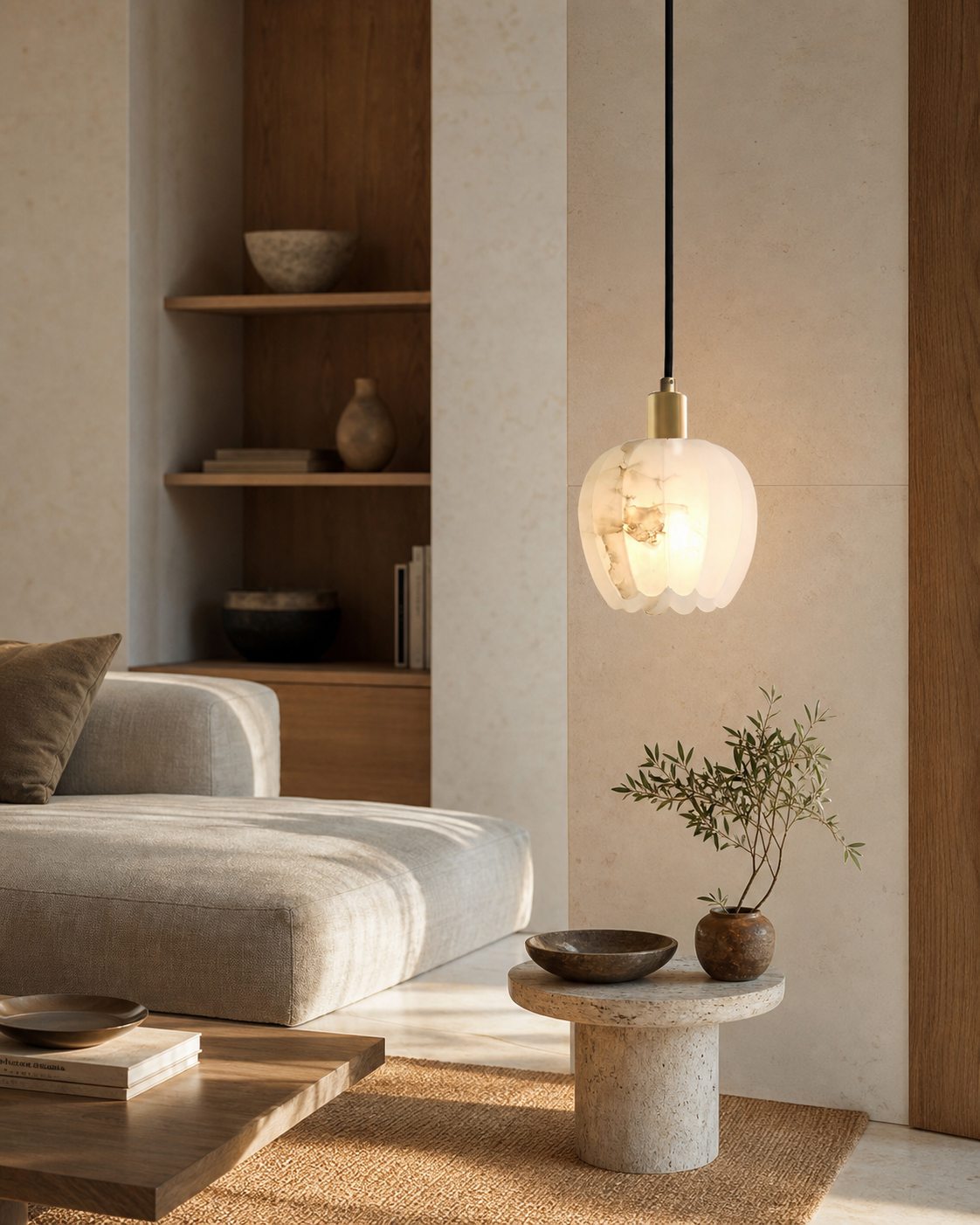 Lilin Alabaster Pendant Light