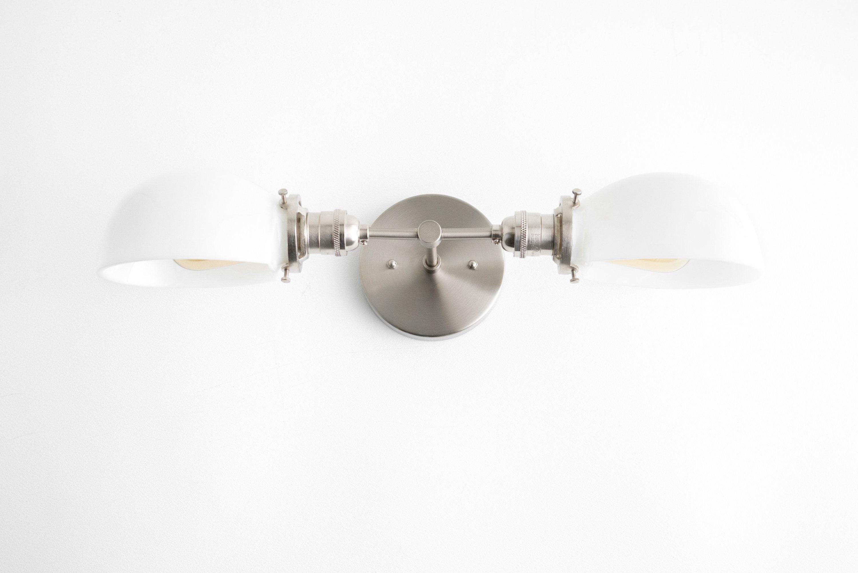 Luminara Luxury Opal Glass Dual Vanity Fixture – Multi Finish Wall Sconce for Mirror Lighting