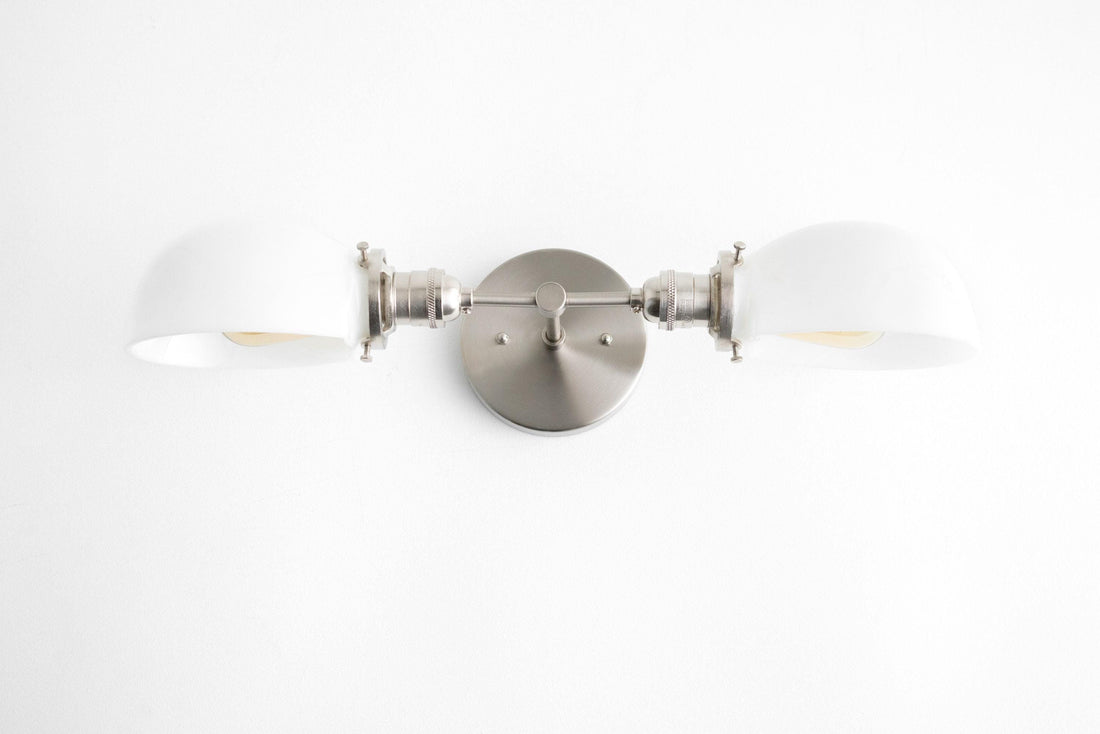 Luminara Luxury Opal Glass Dual Vanity Fixture – Multi Finish Wall Sconce for Mirror Lighting