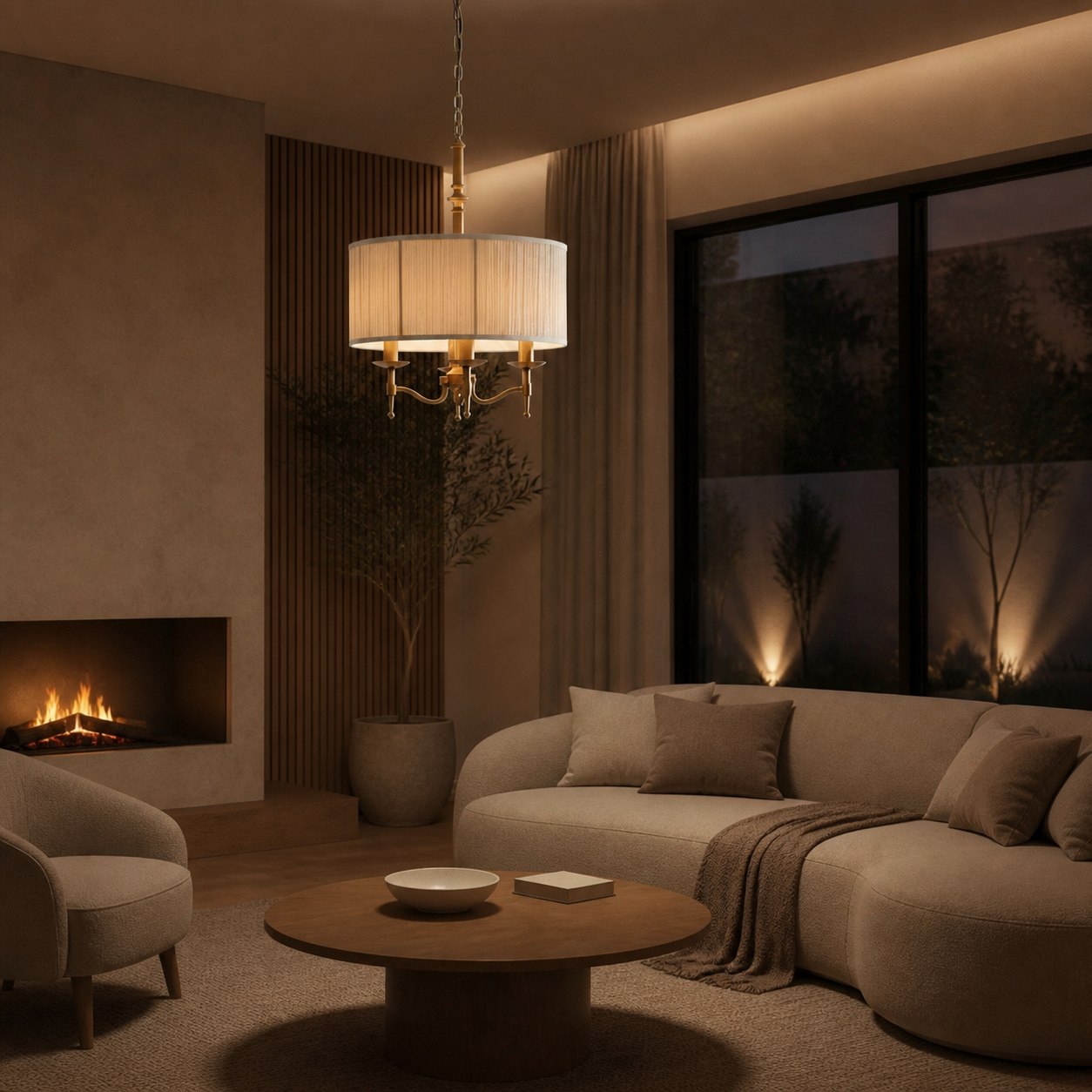 Tela 3-Light Pendant Lamp - Elegant Multi Arm Hanging Light for Living & Dining Spaces