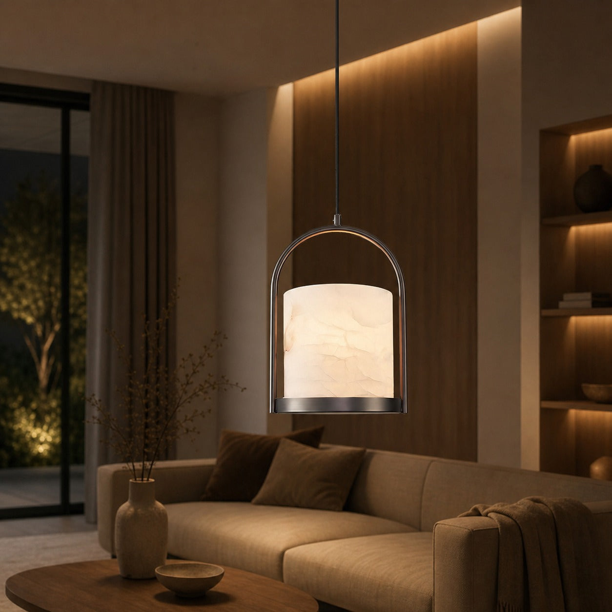 Cortland Alabaster Pendant Light