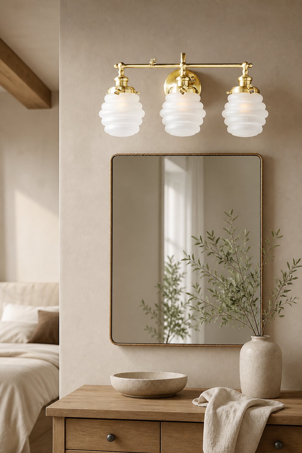 Capigia Glass Metal Vanity Wall Sconce - Modern Bathroom Light with Elegant Style